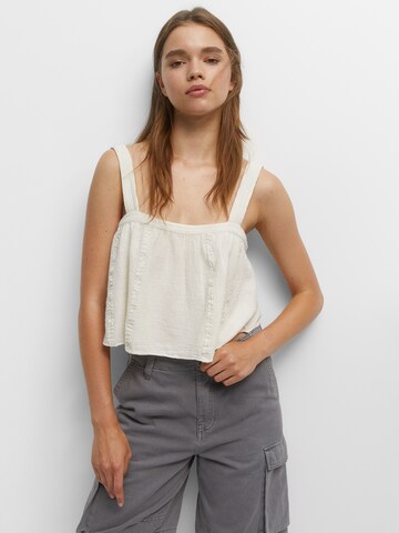 Pull&Bear Bluse i beige: forside