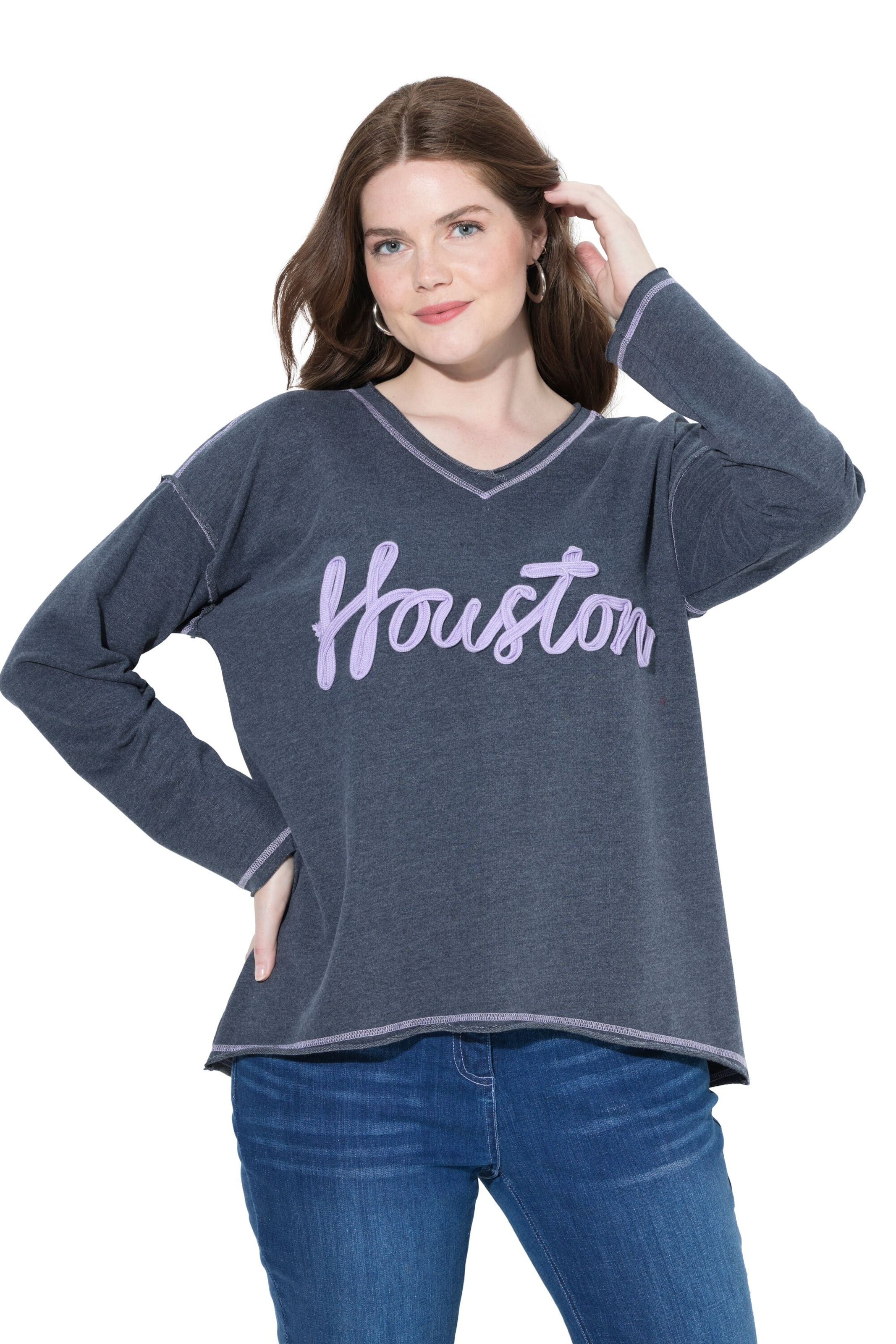 Ulla Popken Свитшот 'Housto' в Синий: спереди