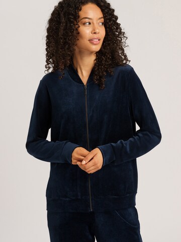 Hanro Sweatvest ' Favourites ' in Blauw: voorkant