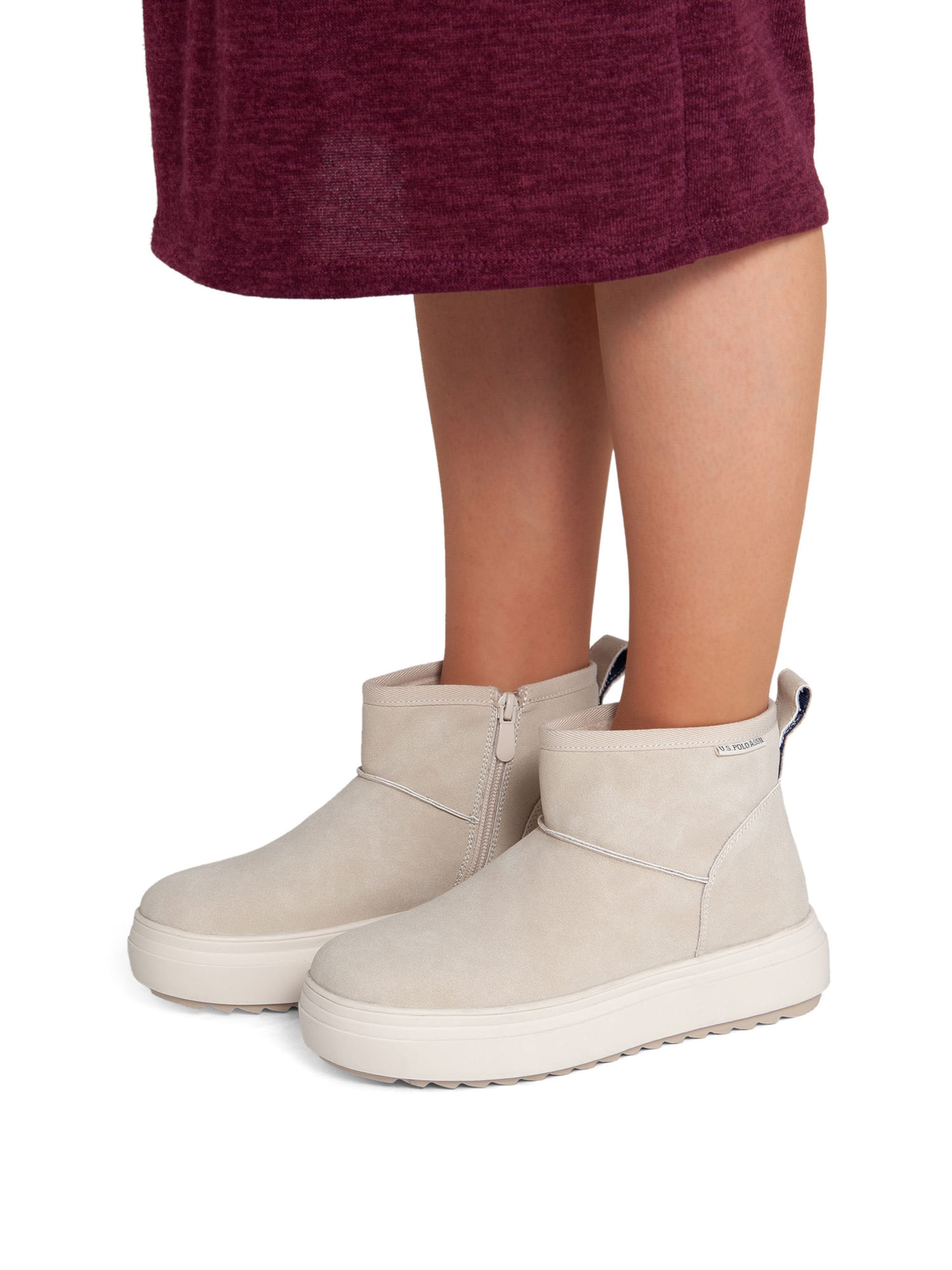 US POLO ASSN. Boots 'Icy' in Beige: front