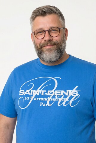 Men Plus T-Shirt in Blau