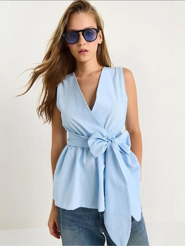Bianco Lucci Bluse in Blau