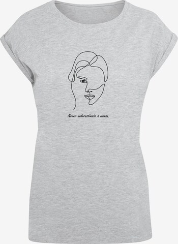 Merchcode Shirt 'WD - Woman Figure' in Grijs: voorkant