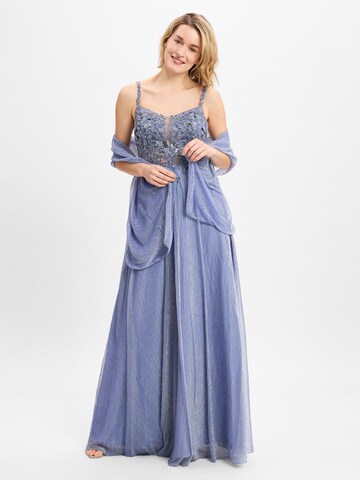 Unique Abendkleid in Blau: Vorderseite