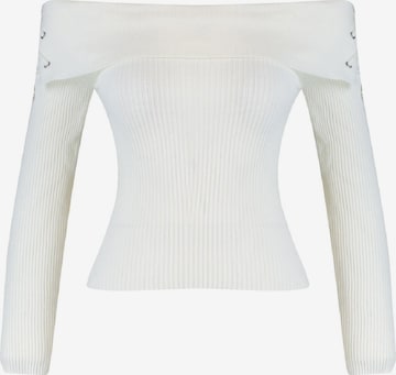 Trendyol Sweater in White: front