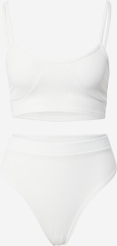 Nasty Gal Bralette Underwear Sets in White: front