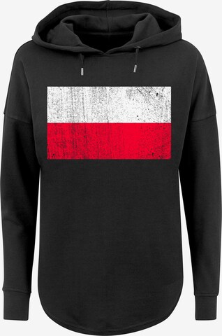 Sweat-shirt 'Poland Polen Flagge distressed' F4NT4STIC en noir : devant