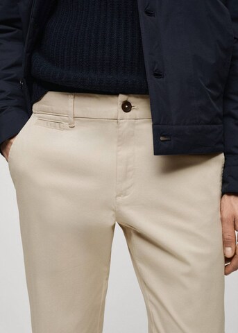 MANGO MAN Tapered Hose 'Prato' in Beige