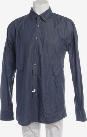 BOSS Button Up Shirt in XXL in Blue: front