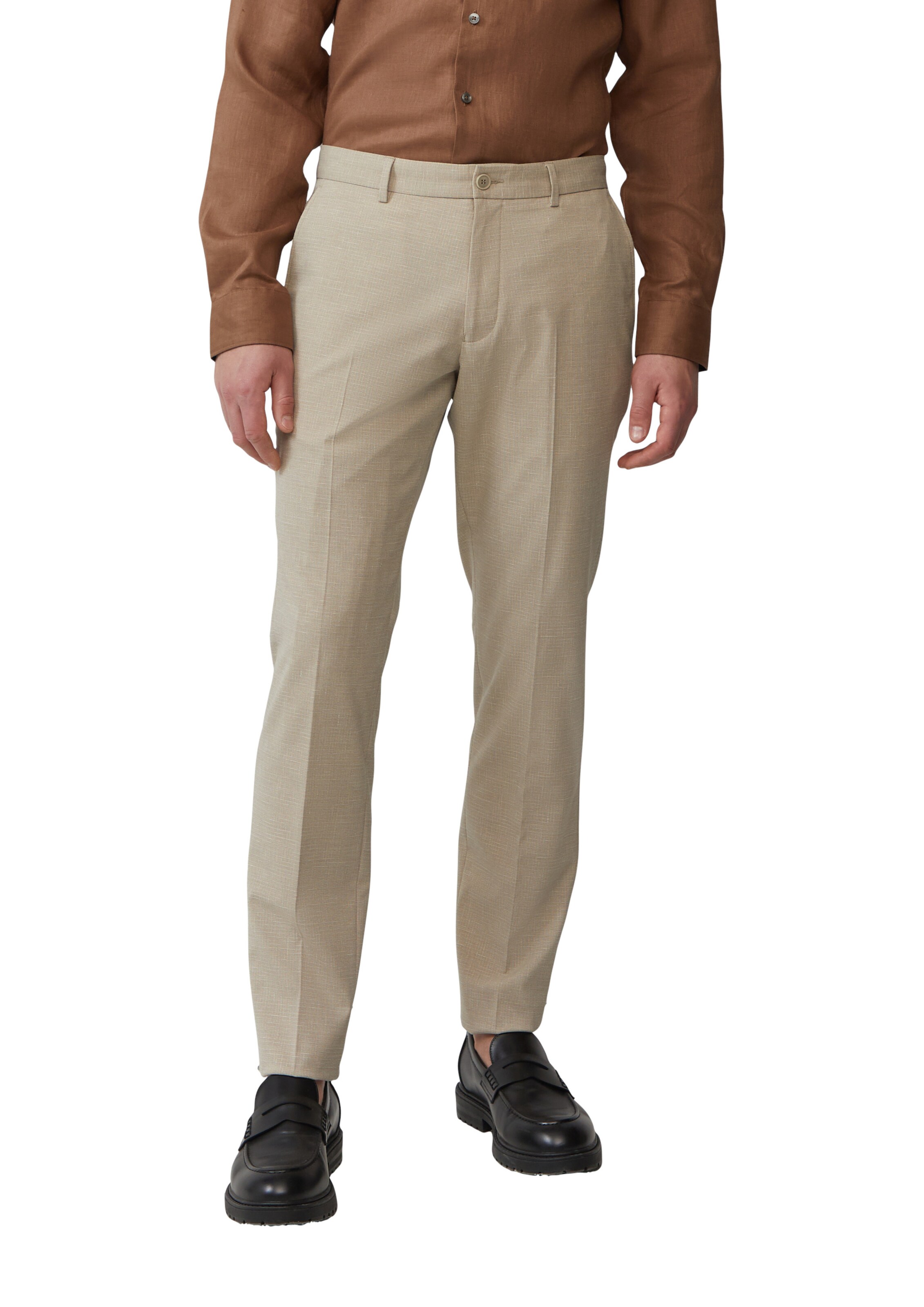 Coupe slim Pantalon à plis s.Oliver BLACK LABEL en beige : devant