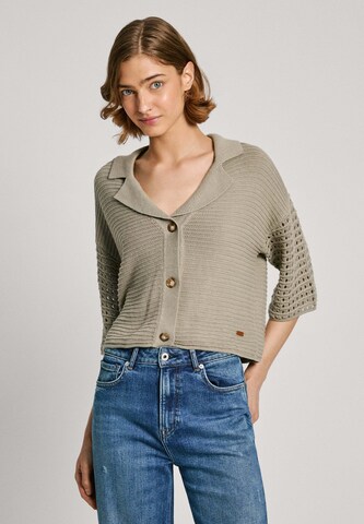 Cardigan ' ISY POLO ' Pepe Jeans en beige : devant