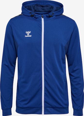 Hummel Athletic Zip-Up Hoodie 'AUTHENTIC' in Blue: front