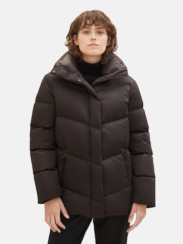 TOM TAILOR Winter Jacket in Black: front