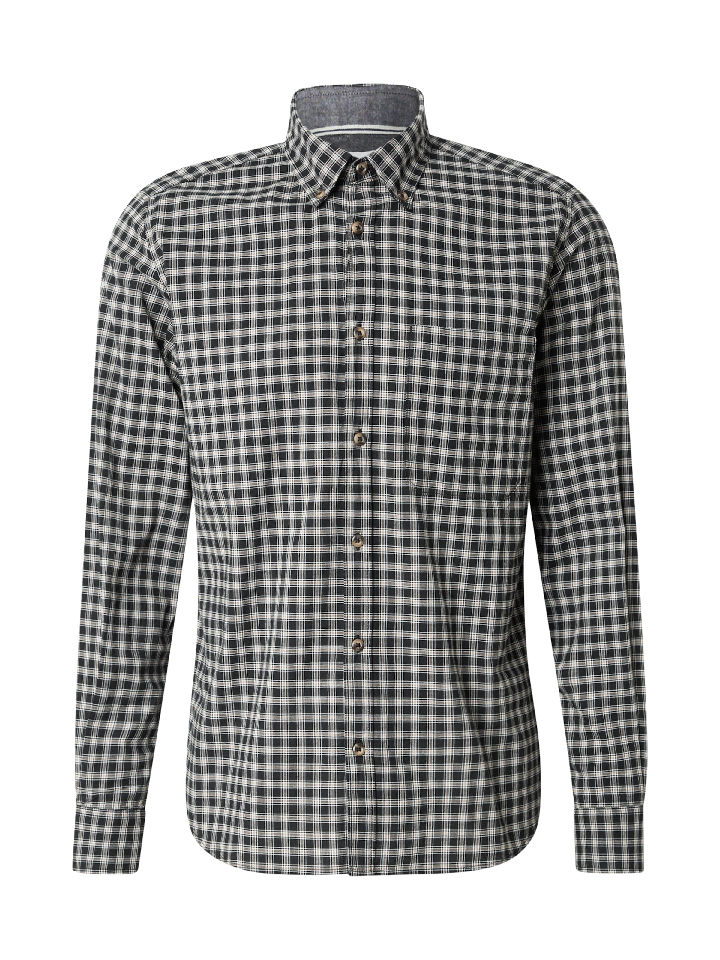 s.OliverRegular Fit Košulja - crna boja: prednji dio