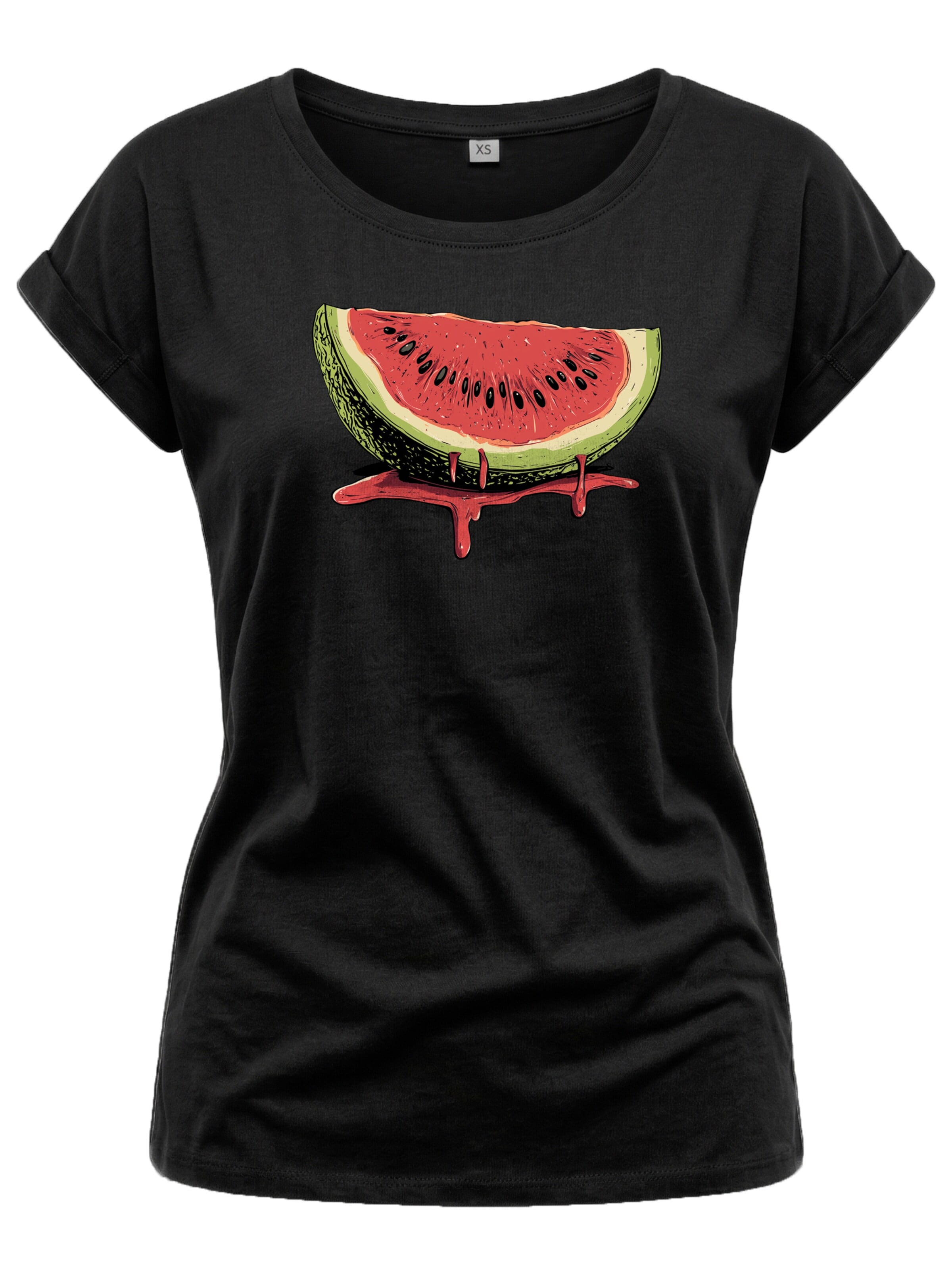 MAKAYA Shirt 'Watermelon' in Black: front
