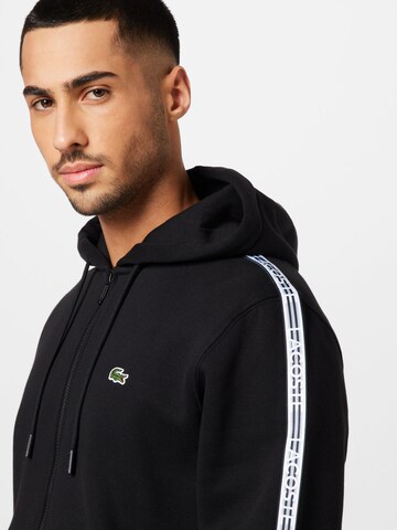 LACOSTE Zip-Up Hoodie in Black