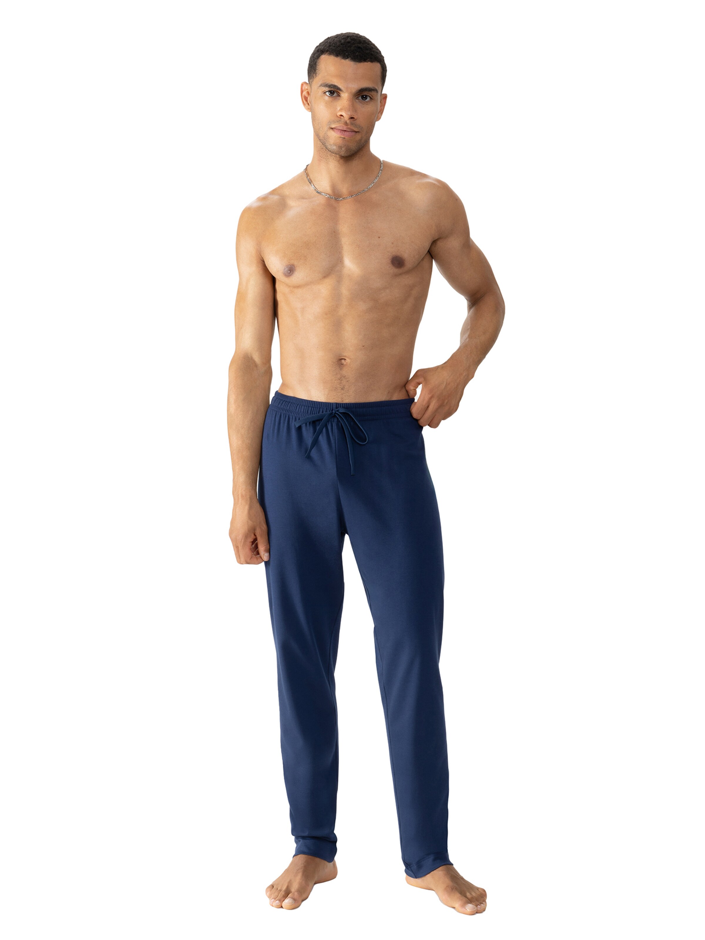 Mey Pyjamabroek 'Solid Night' in Blauw: voorkant