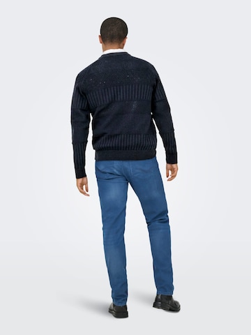 Only & Sons Trui 'alkan' in Blauw