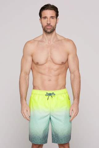 CAMP DAVID Board Shorts in Yellow: front