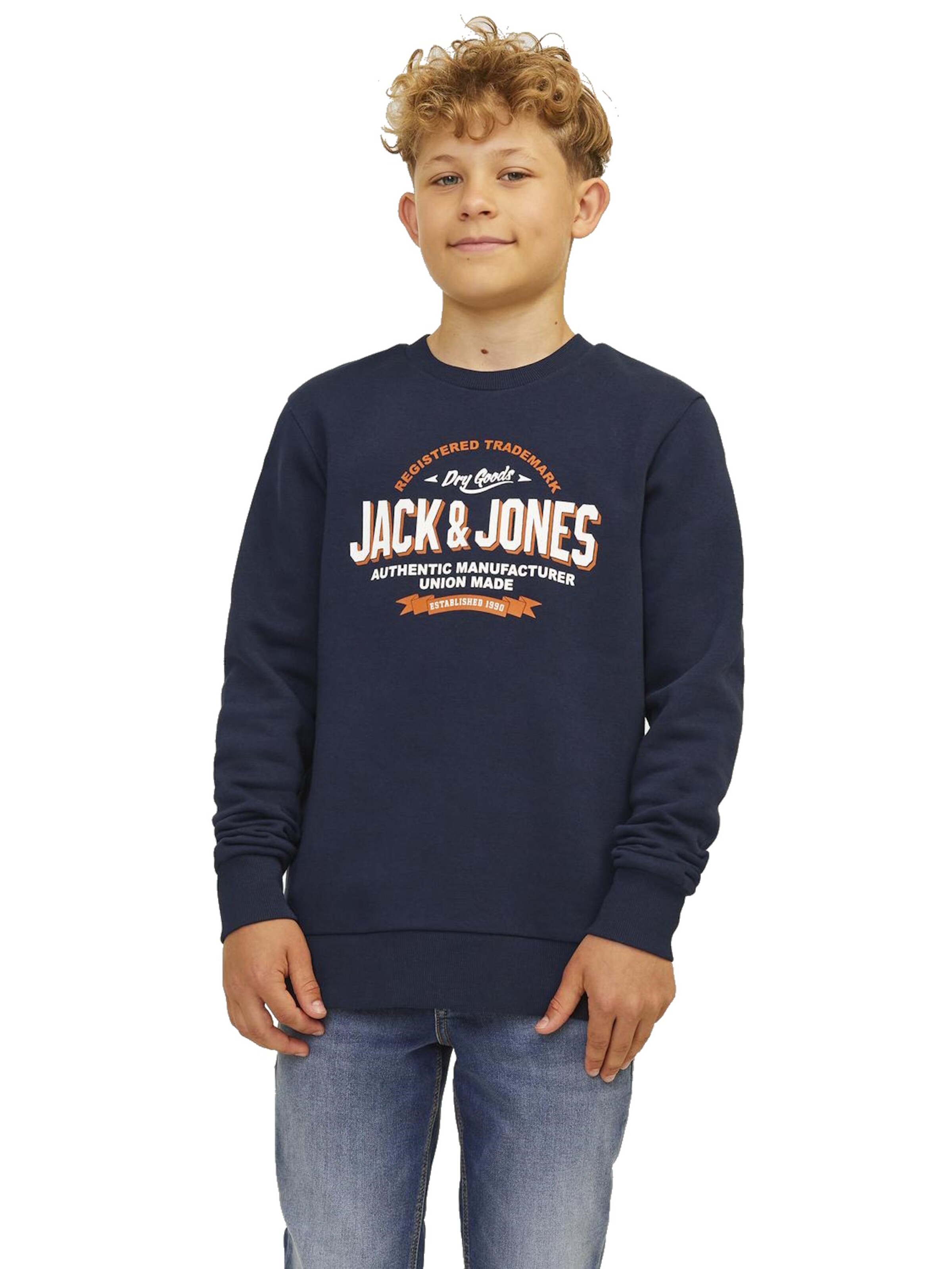 Sweat Jack & Jones Junior en bleu : devant