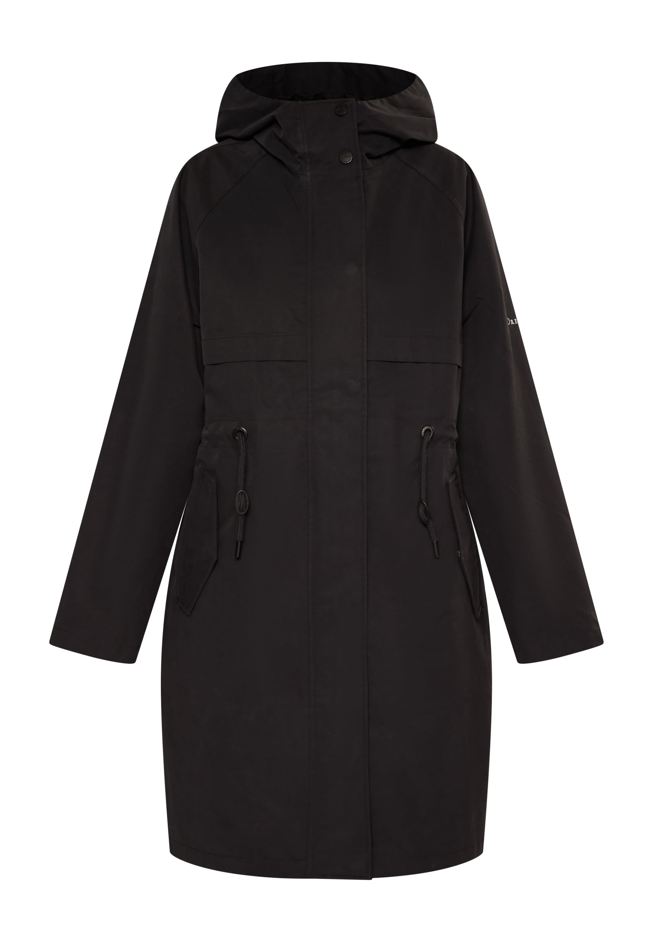 DreiMaster Klassik Funktsionaalne mantel, värv must: eest vaates