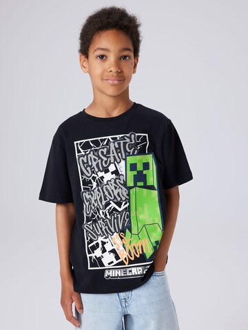 NAME IT Tričko 'NKMMase Minecraft' - Čierna: predná strana