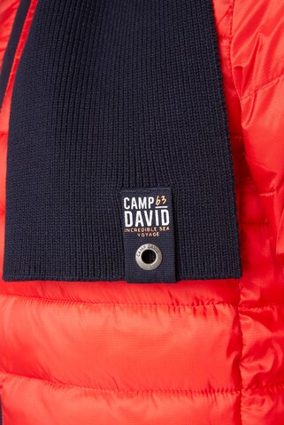 CAMP DAVID Schal in Rippstrick mit Label Patch in Blau