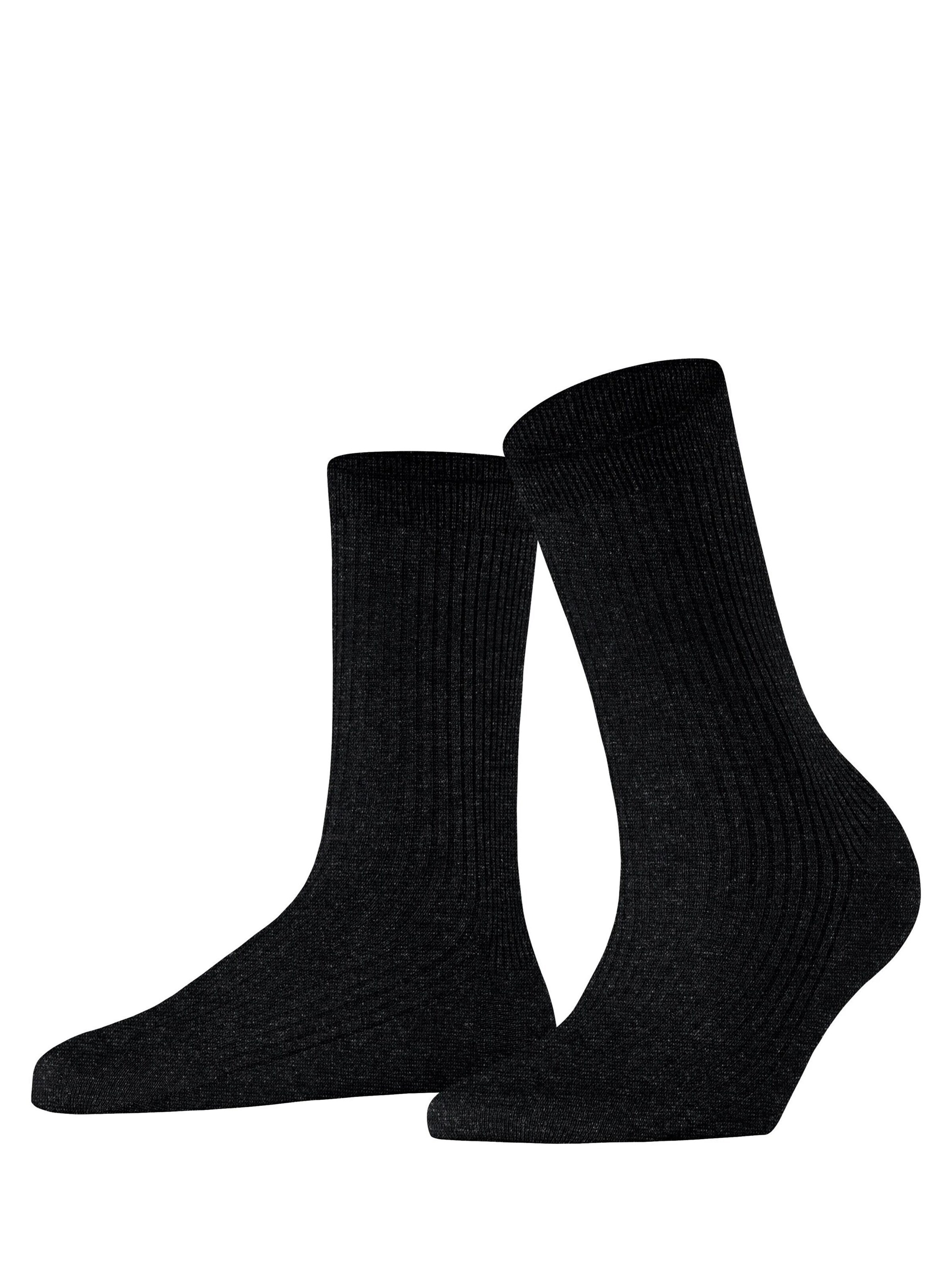 FALKE Socken 'Shiny Rib'‌‌‌‌‌‌ in Schwarz: Vorderseite
