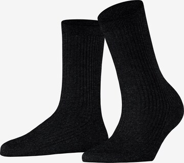 FALKE Socken 'Shiny Rib' in Schwarz: Vorderseite