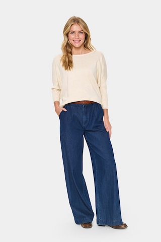 SAINT TROPEZ Pullover 'Mila' in Beige