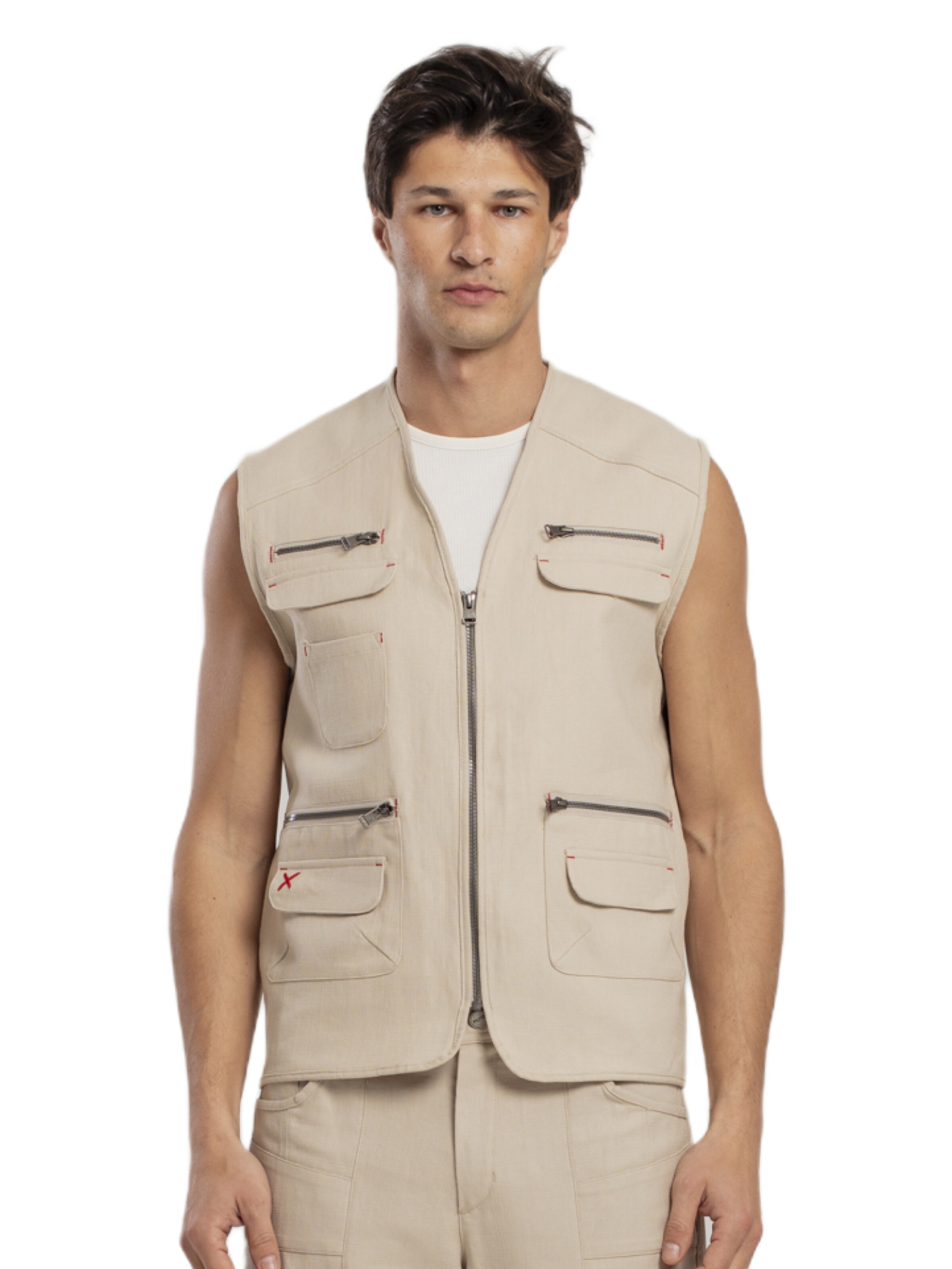 PCFG Vest 'Free Heaven' in Beige: front