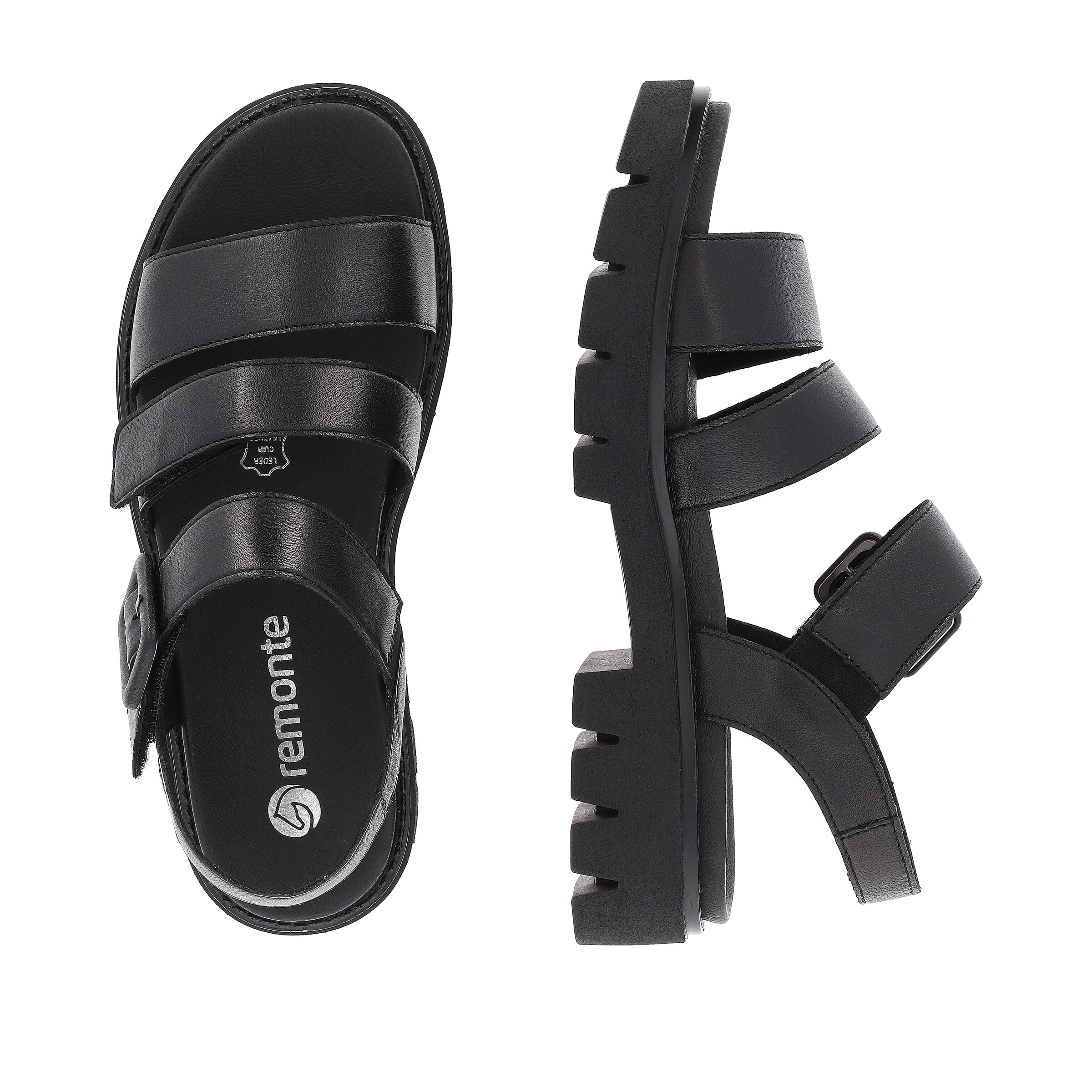 REMONTE Strap Sandals in Black