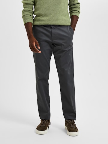 SELECTED HOMME Slim fit Chino Pants 'Miles Flex' in Grey: front