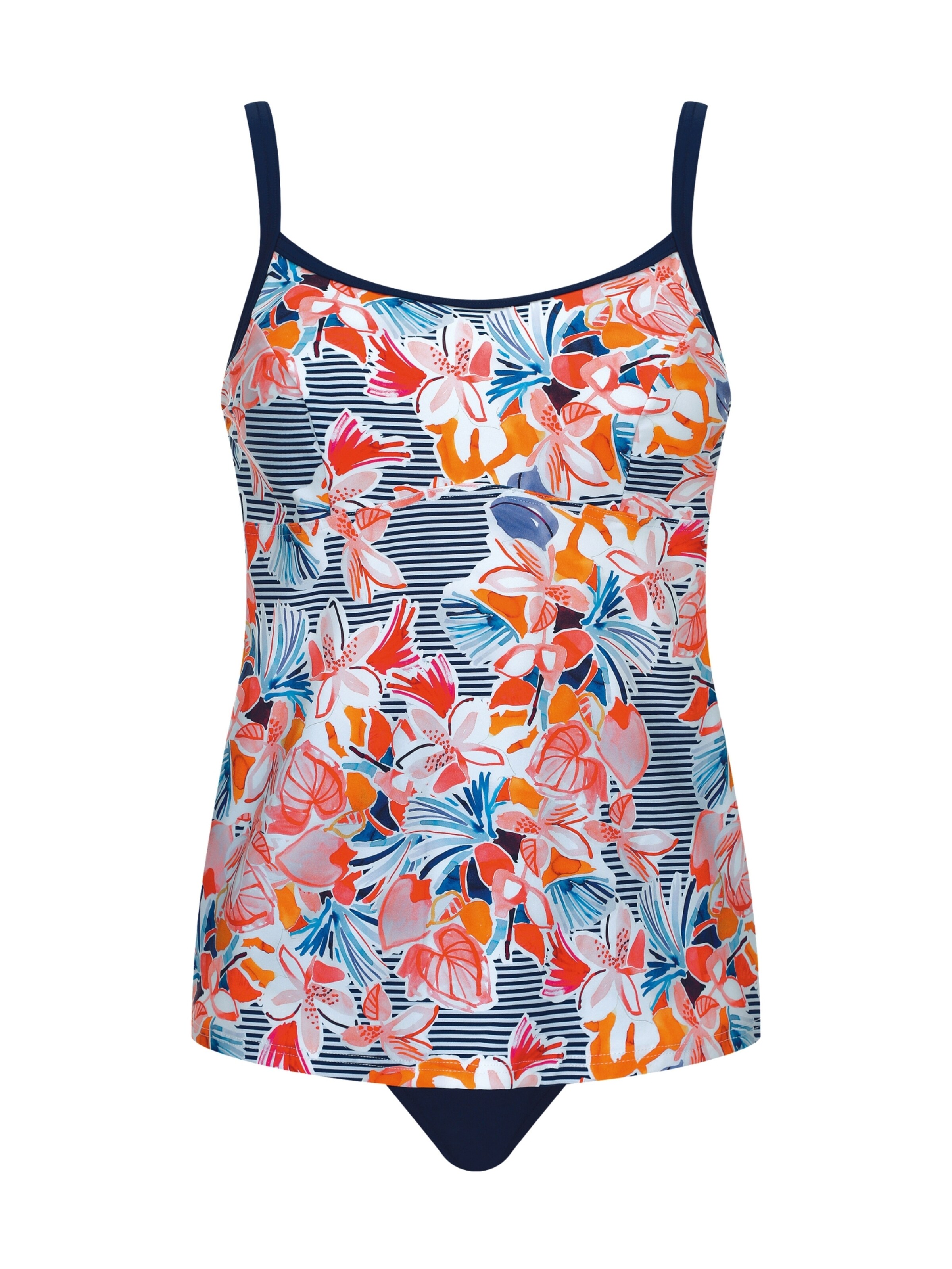 SUNMARIN Bralette Tankini 'Navy Bloom' in Blue