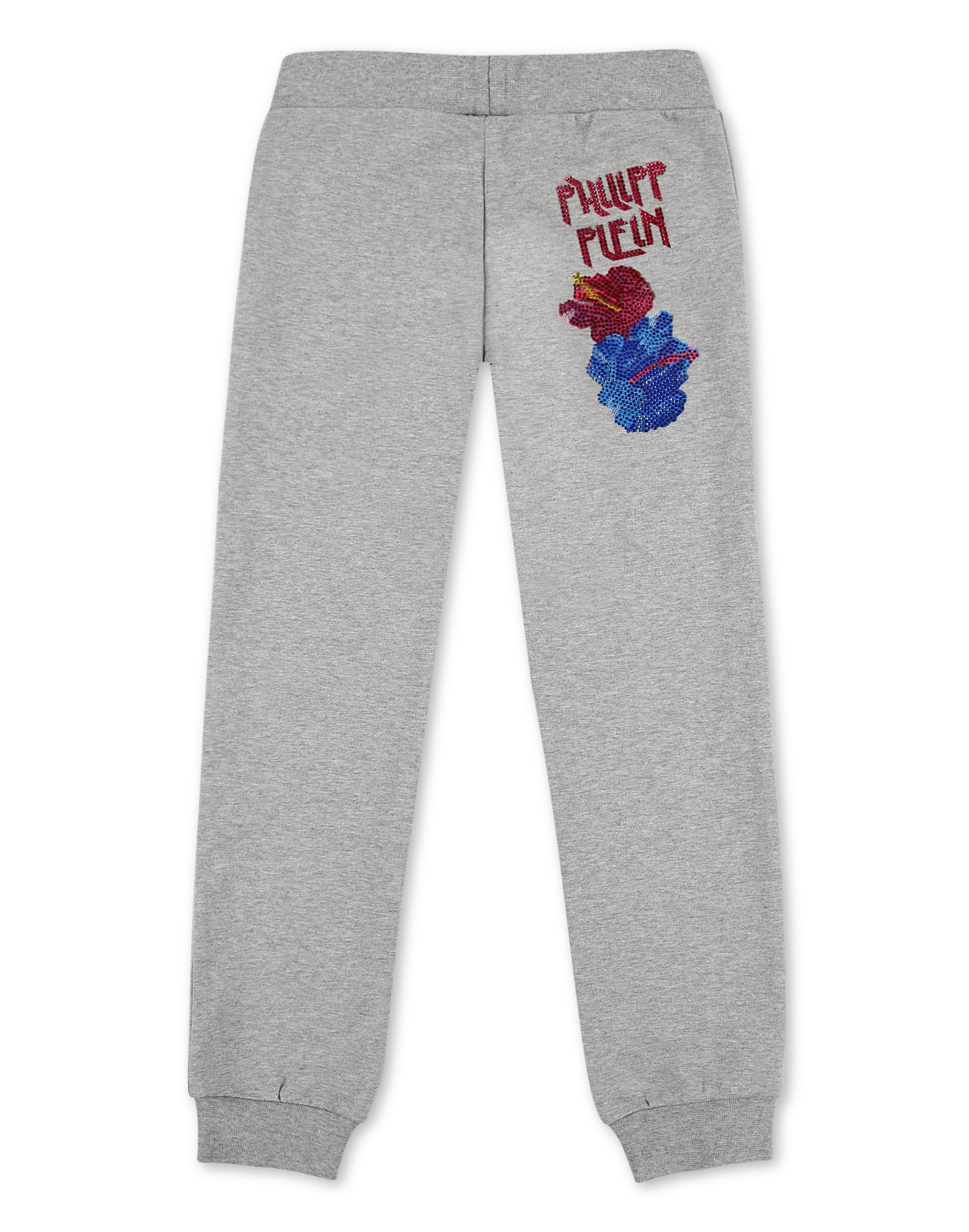 Philipp Plein Tapered Broek 'Flowers' in Grijs