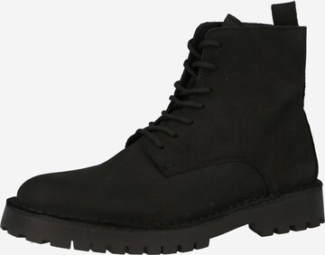 SELECTED HOMME Boots med snörning 'Ricky' i svart: framsida