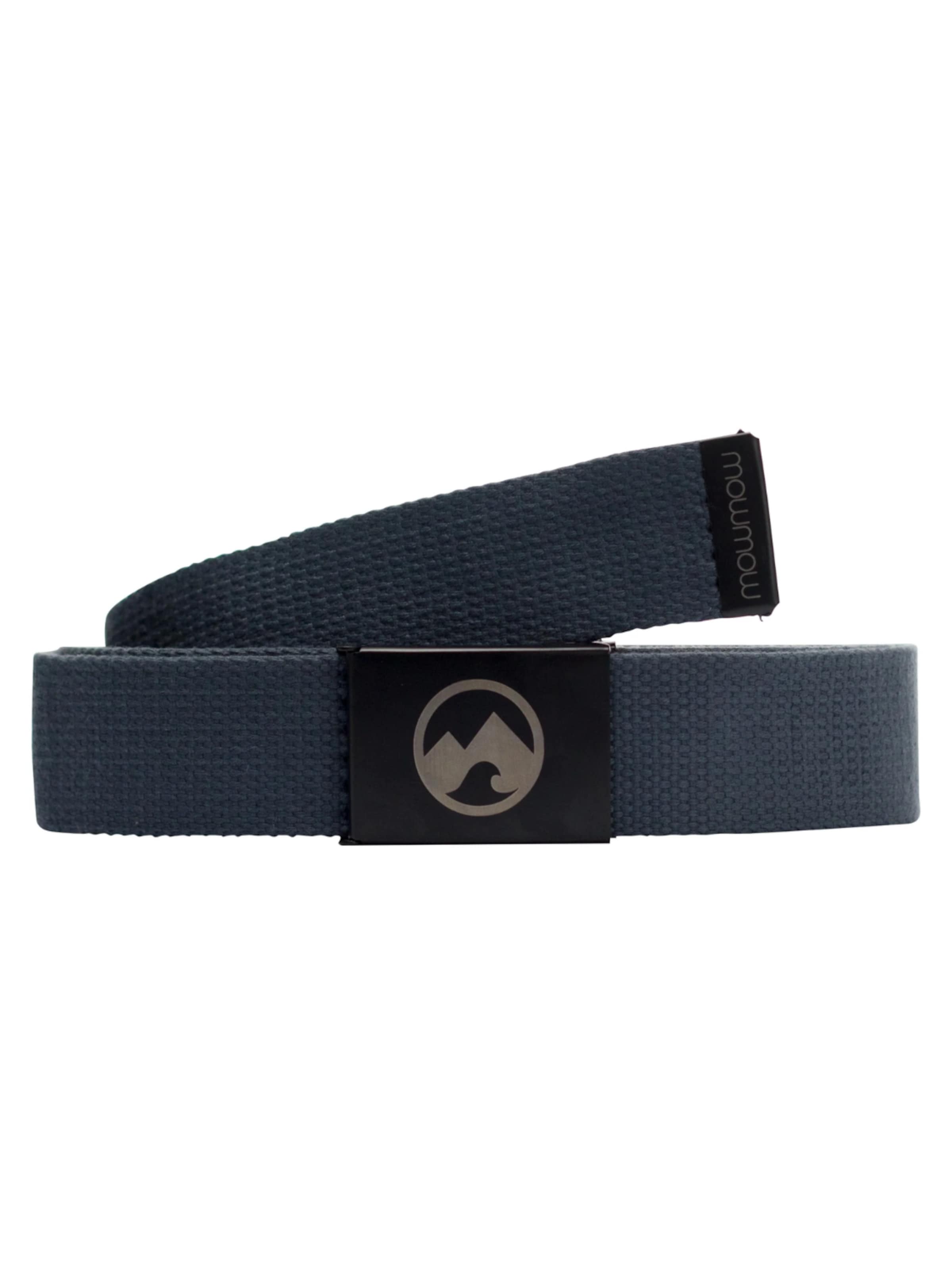 Mowmow Sportriem 'MowMow Belt - Canvas - Aluminum Buckle - 125 cm - Men - Women - Black' in Grijs: voorkant