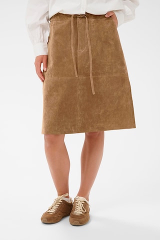Cream Skirt 'CRFido' in Brown: front