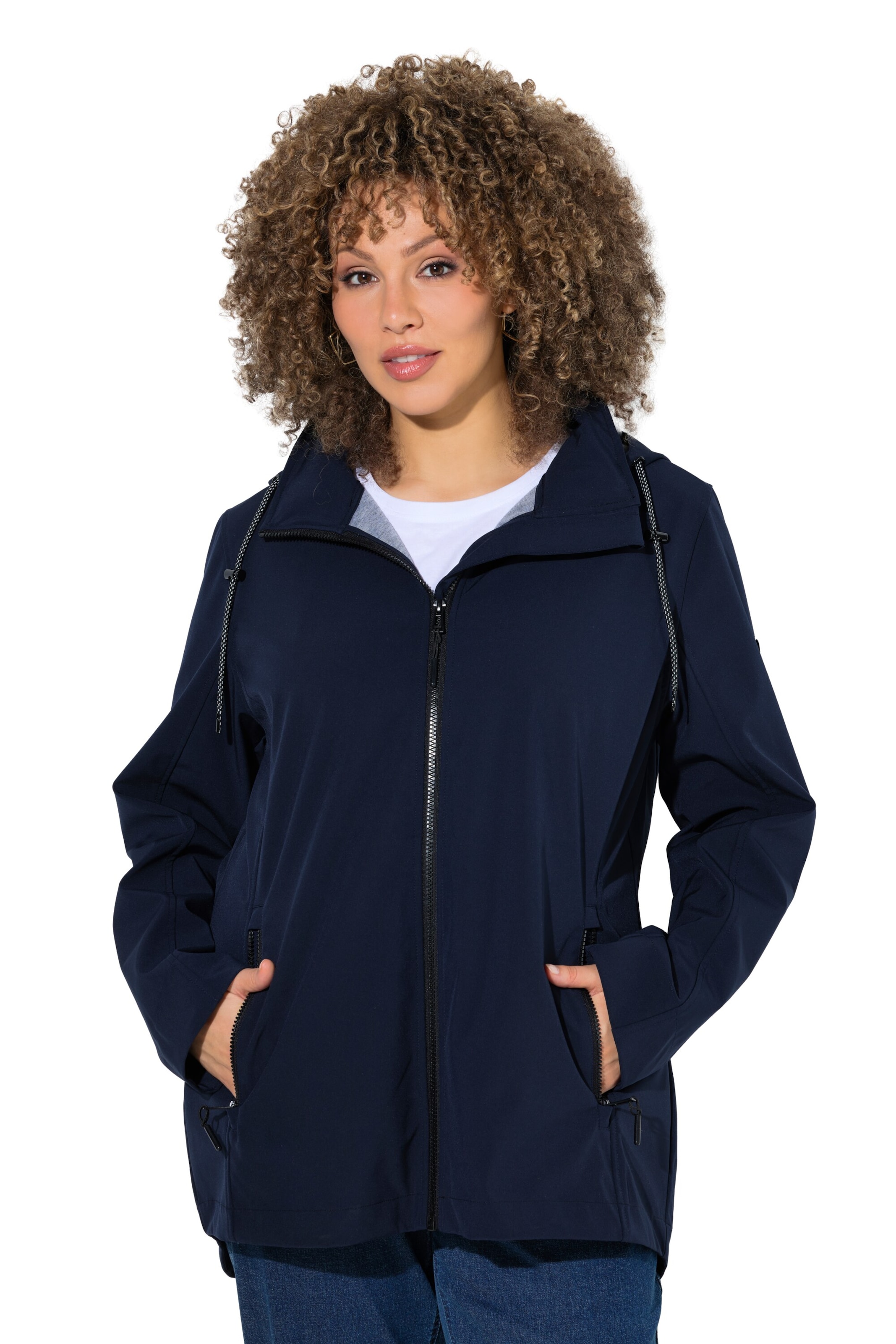 Ulla Popken Functionele jas in Blauw: voorkant
