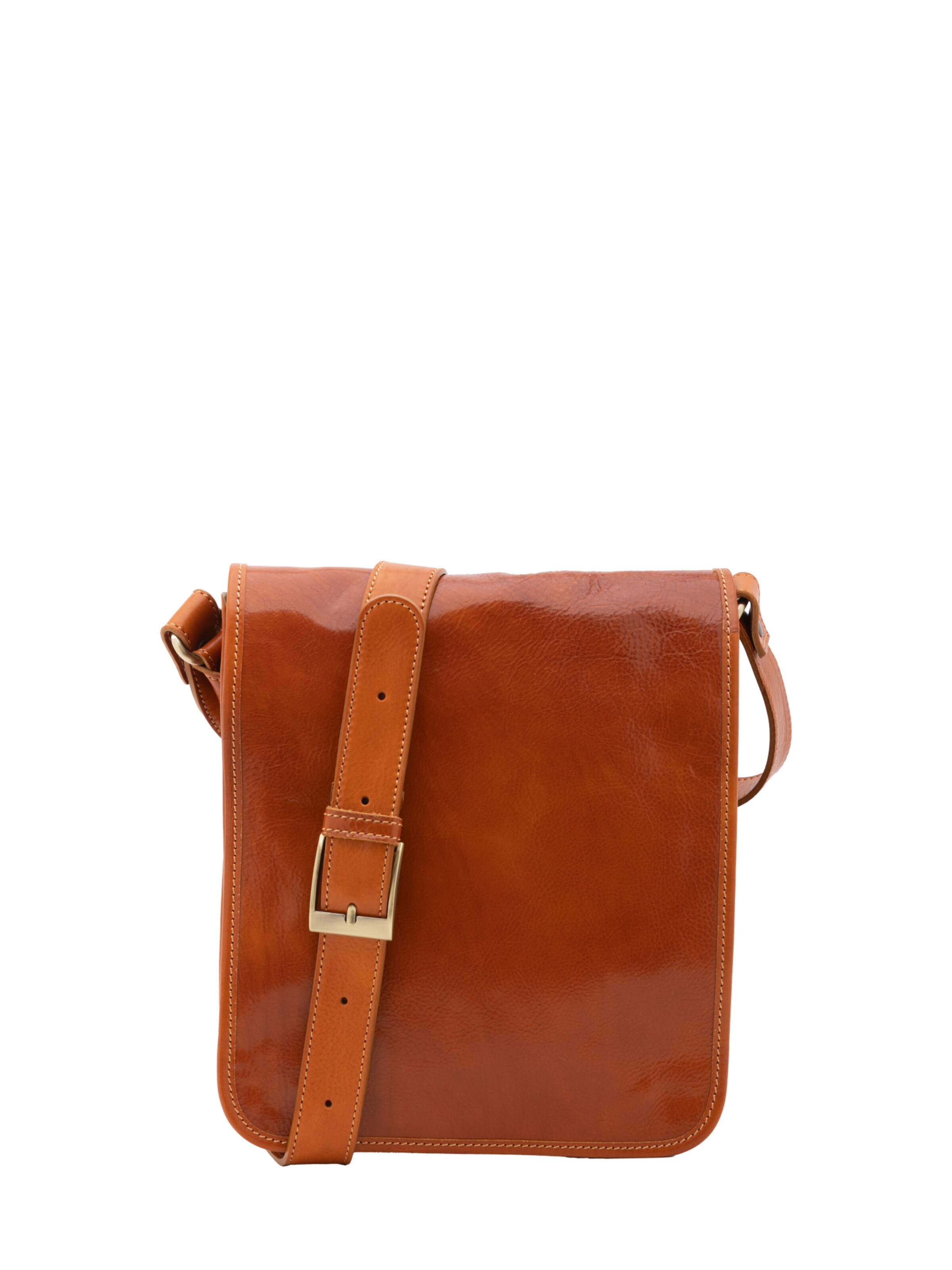 Borsa a tracolla 'Borsa a tracolla uomo vera pelle con chiusura calamita - Made in Italy' di I Fratelli in beige: frontale