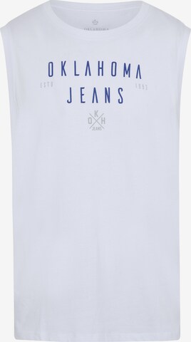 Oklahoma Jeans Shirt ' aus Jersey ' in White: front