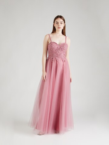 Robe de soirée Laona en rose : devant