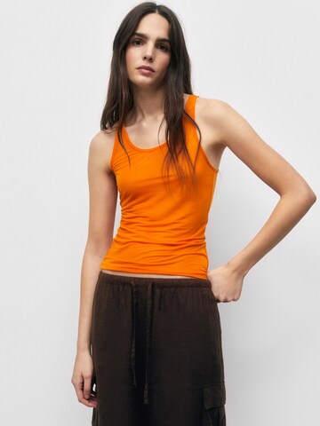 Pull&Bear Top | oranžna barva: sprednja stran