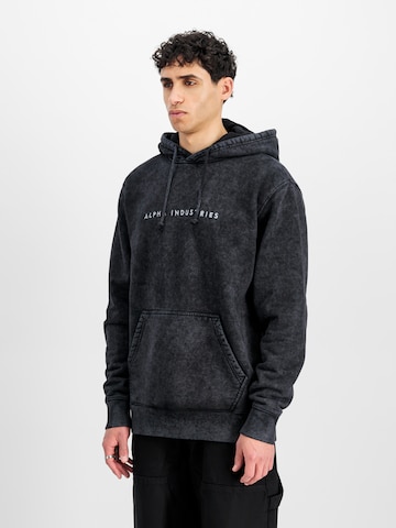ALPHA INDUSTRIES - Sudadera en negro: frente