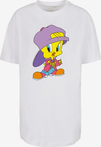 F4NT4STIC Oversized Shirt 'Looney Tunes Tweety Pie Hip Hop' in White: front