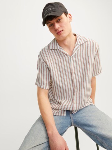 JACK & JONES Comfort Fit Hemd 'Jornoto' in Orange