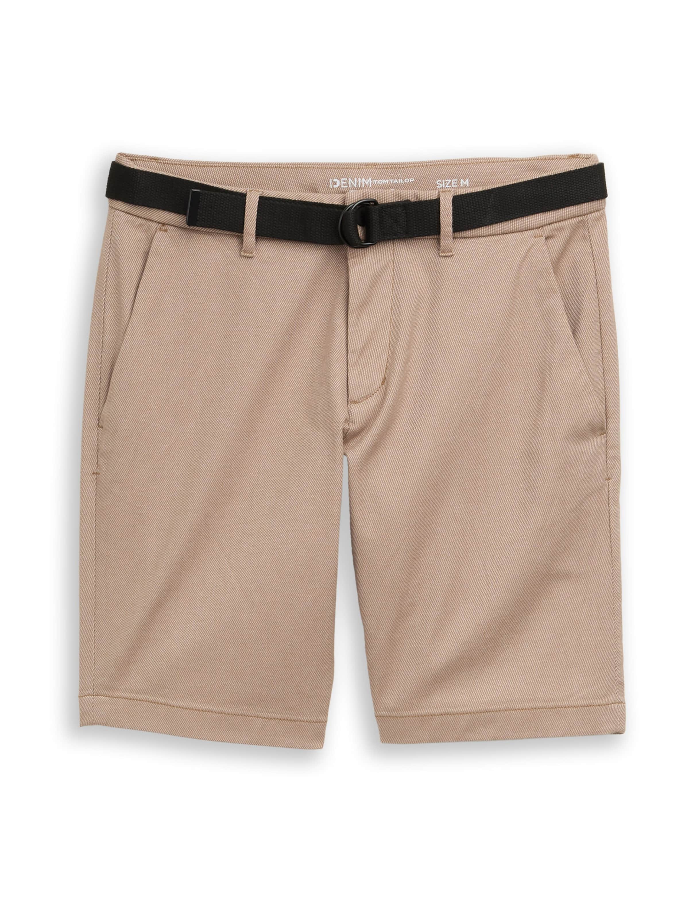 TOM TAILOR DENIM Szabványos Chino nadrág - bézs: elől