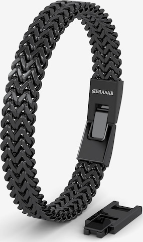 SERASAR Armband 'Edelstahlarmband "Franco"' in Zwart: voorkant