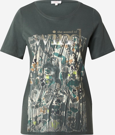 s.Oliver T-shirt i ecru / brun / mörkgrön / silver, Produktvy