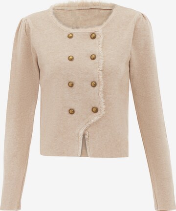 NAEMI Knit Cardigan in Beige: front